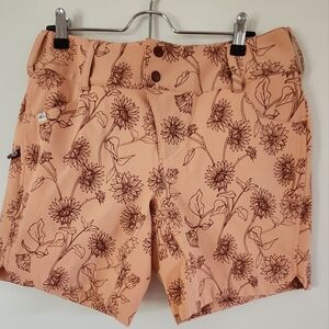 Floral Print Peach Shorts